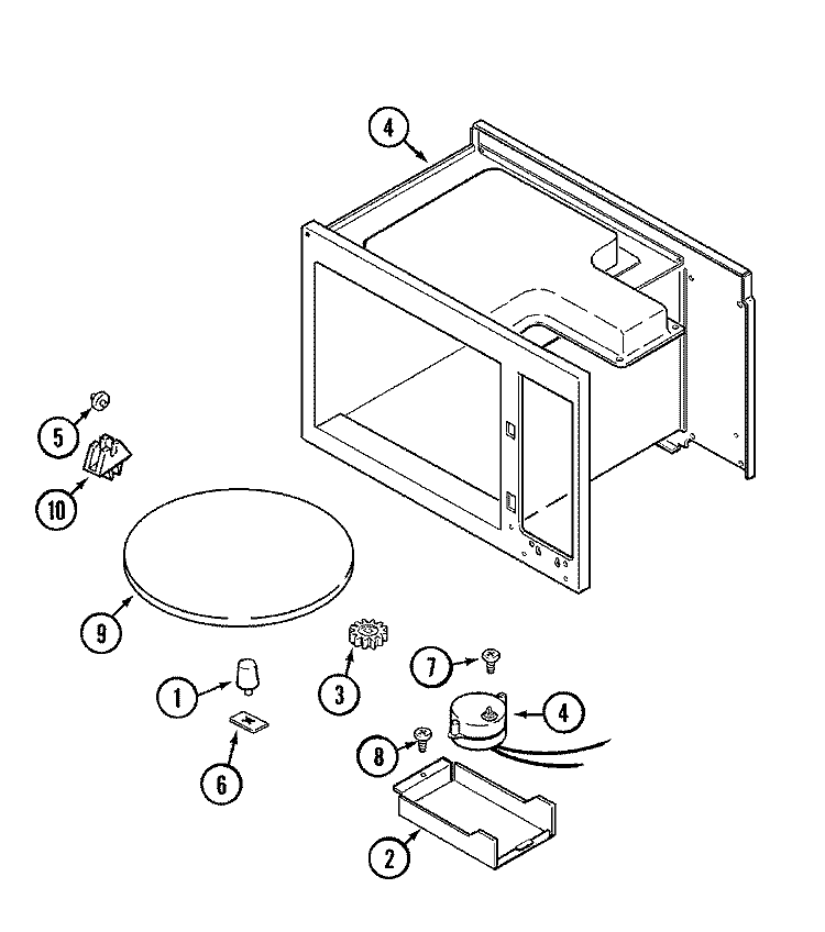 TURNTABLE Diagram and Parts List for CR4614KWH  Crosley Microwave