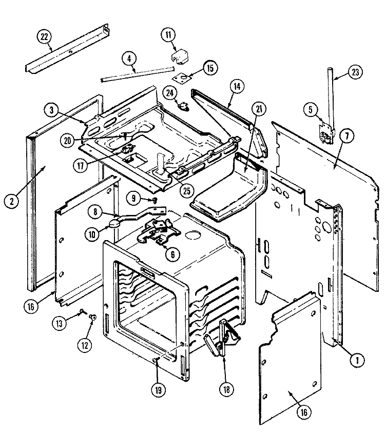 BODY Diagram and Parts List for CHG9800AAE  Maytag Range
