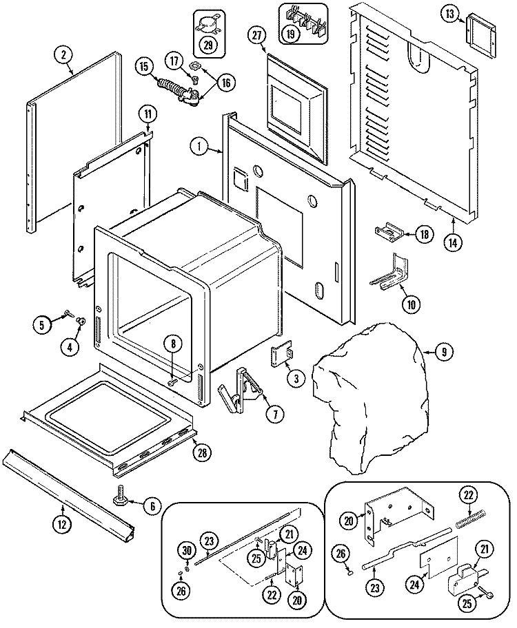 BODY Diagram and Parts List for CFE9000ACB  Maytag Range