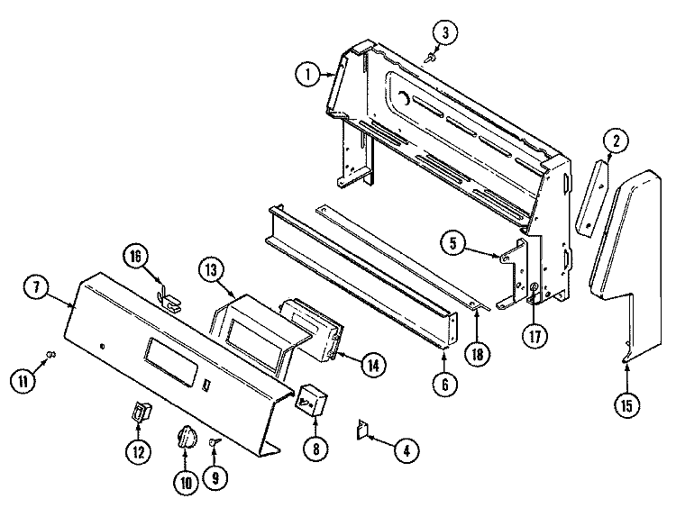 CONTROL PANEL Diagram and Parts List for CRE9300BCW  Maytag Range