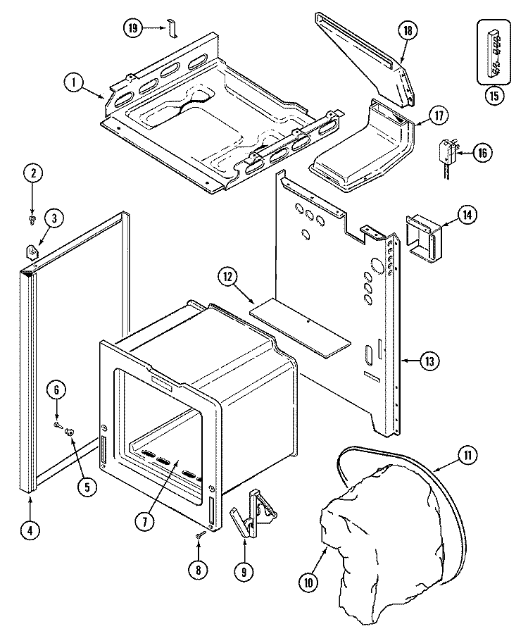 BODY Diagram and Parts List for N3177VUV  Norge Range