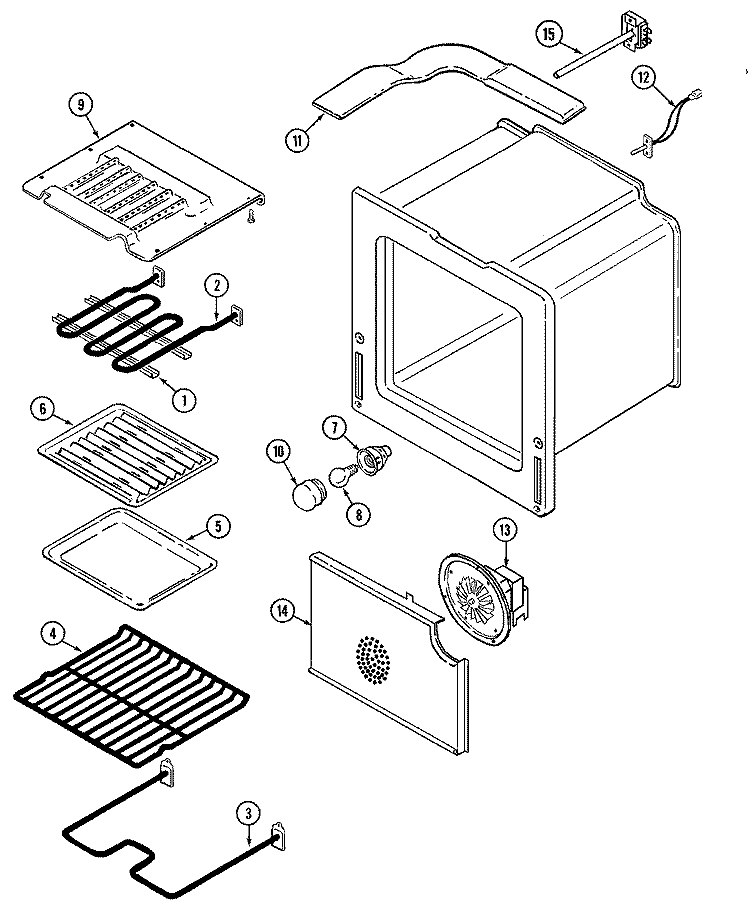OVEN Diagram and Parts List for CWE9000CDB  Maytag Wall Oven