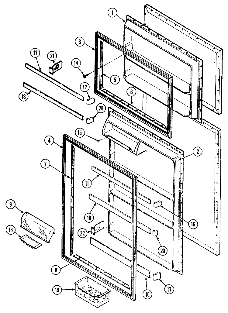 DOOR (INNER) Diagram and Parts List for RTC1700DAE  Maytag Refrigerator