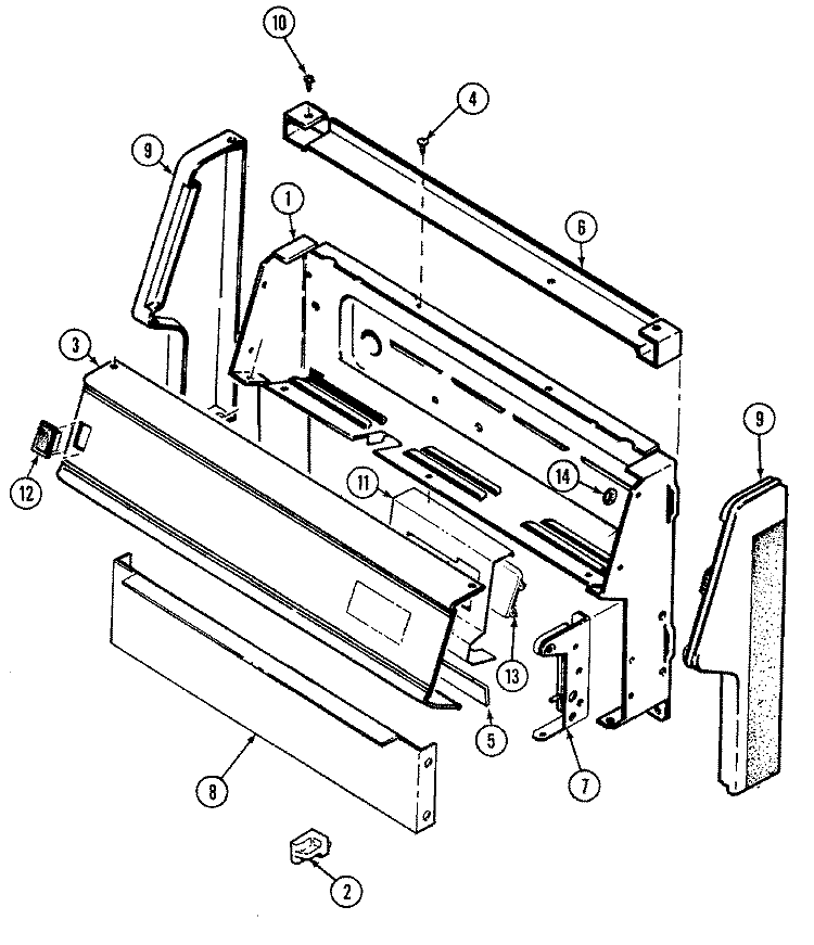 CONTROL PANEL Diagram and Parts List for GV3177WUW5  Maytag Range