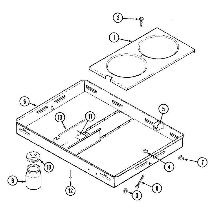 BURNER BOX ASSY. Diagram and Parts List for CVE4180B  Jenn-Air Cooktop