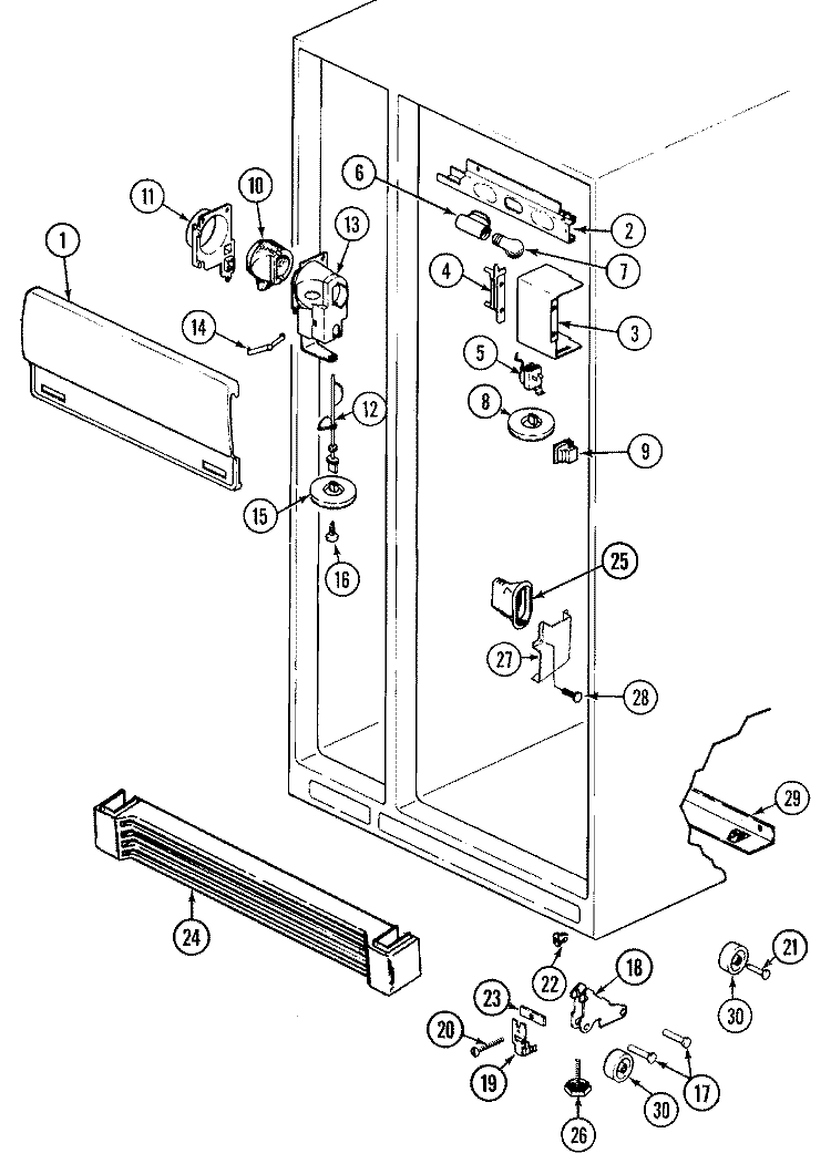 FRESH FOOD COMPARTMENT Diagram and Parts List for GS20B8D3B  Maytag Refrigerator