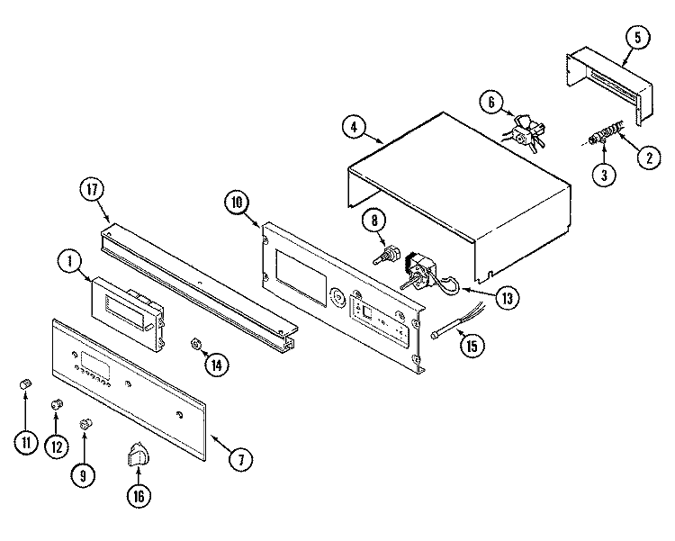 CONTROL PANEL Diagram and Parts List for 9855VUV  Magic Chef Wall Oven