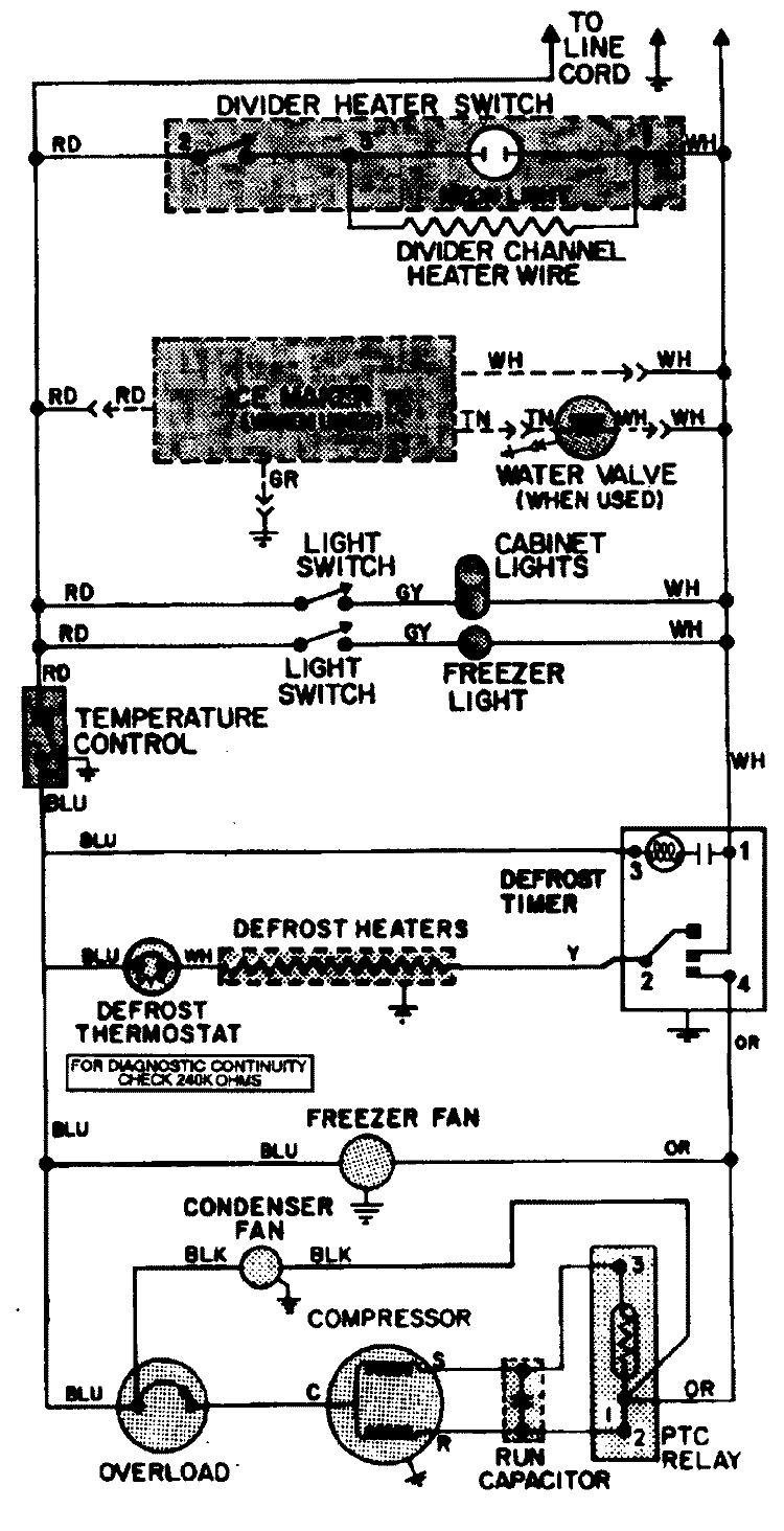 WIRING INFORMATION Diagram and Parts List for RTD2100DAE  Maytag Refrigerator