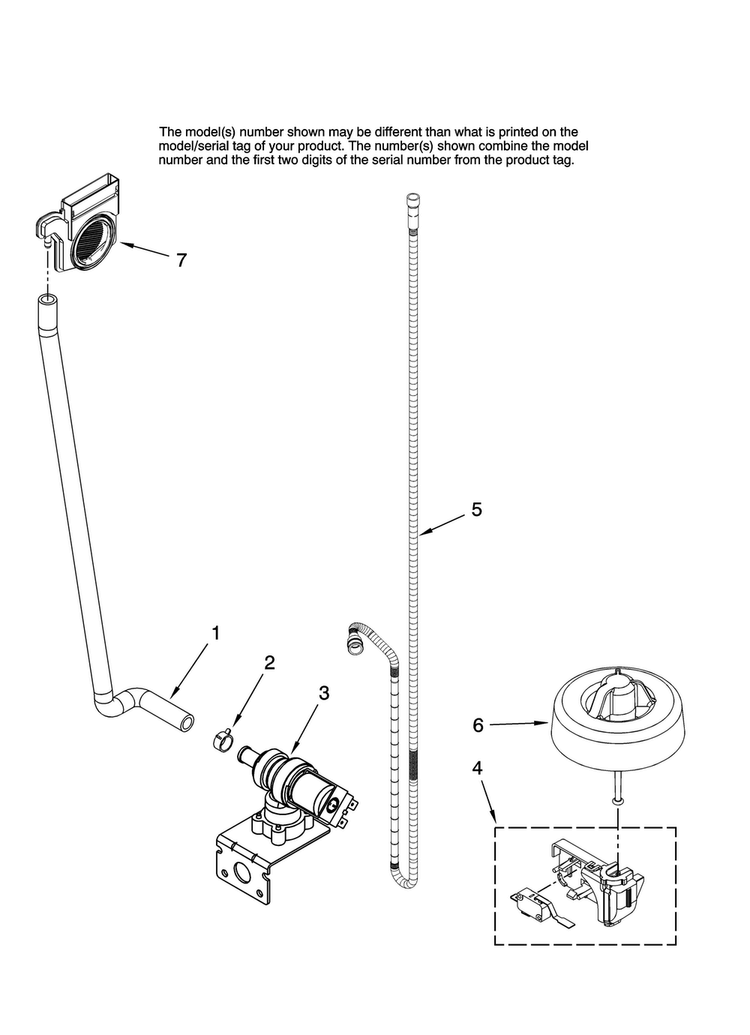 Fill And Overfill Parts Diagram and Parts List for MDBH985AWB45  Maytag Dishwasher