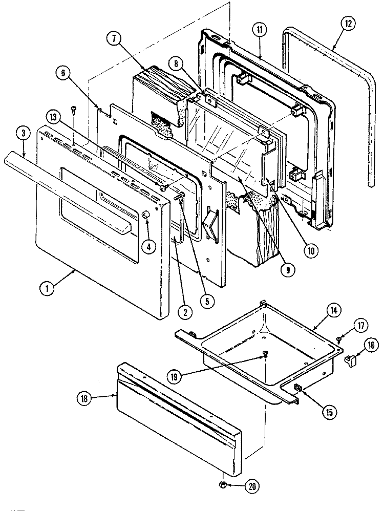DOOR / DRAWER (``W`` MODELS) Diagram and Parts List for GC3531WUW  Crosley Range