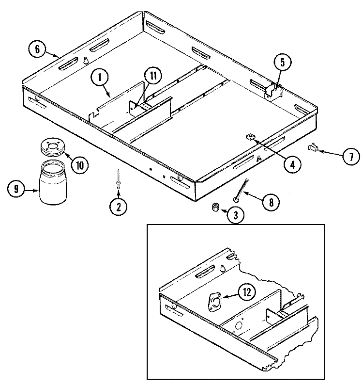 BURNER BOX ASSY. Diagram and Parts List for CVE4270B-C  Jenn-Air Cooktop