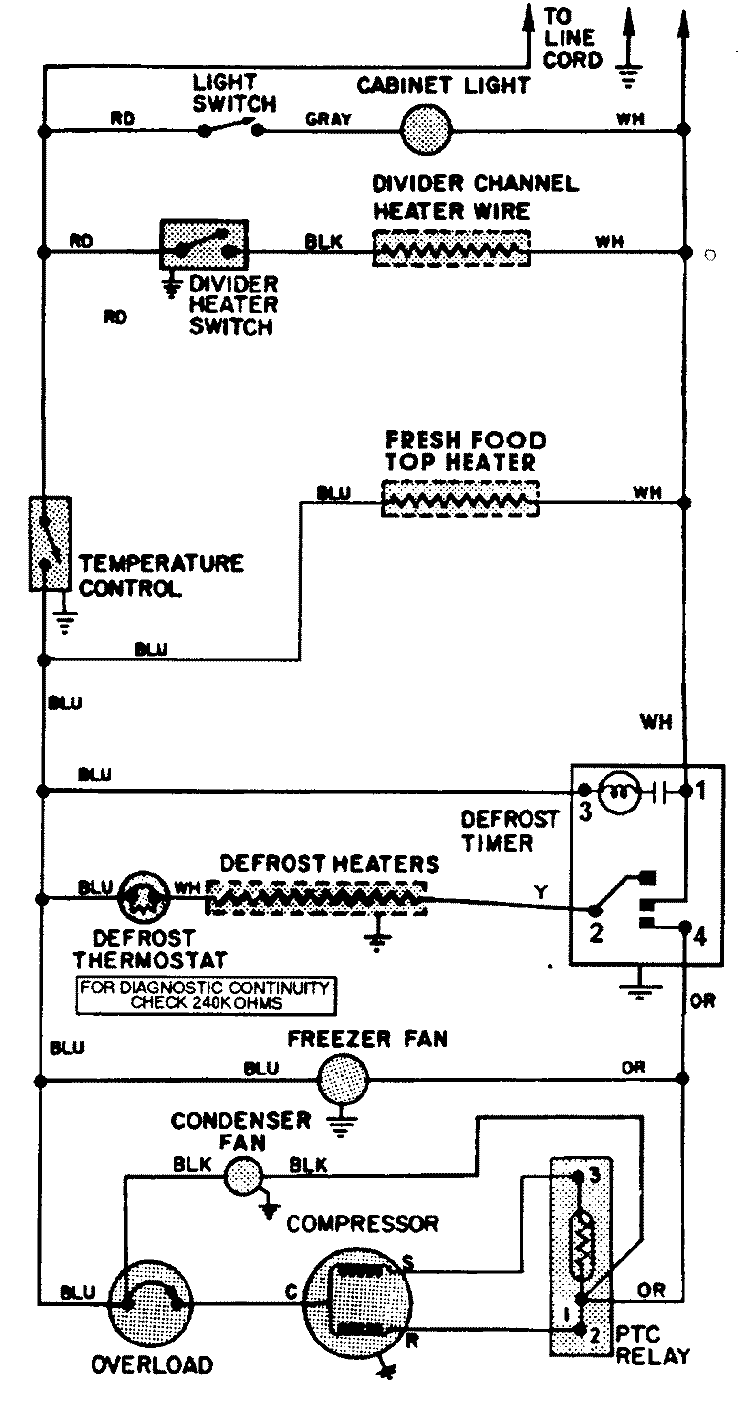 WIRING INFORMATION Diagram and Parts List for RTDA238AGE  Admiral Refrigerator