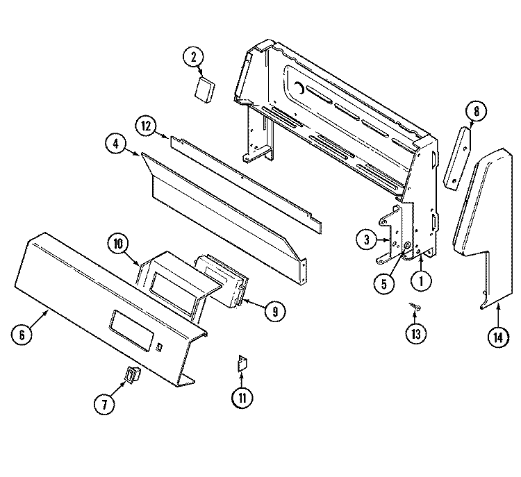 CONTROL PANEL Diagram and Parts List for CRG9700BAW  Maytag Range