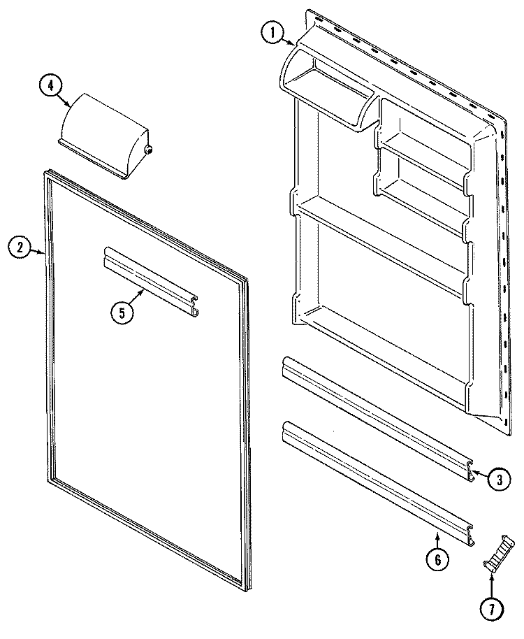 FRESH FOOD INNER DOOR Diagram and Parts List for GT21Y8A  Admiral Refrigerator
