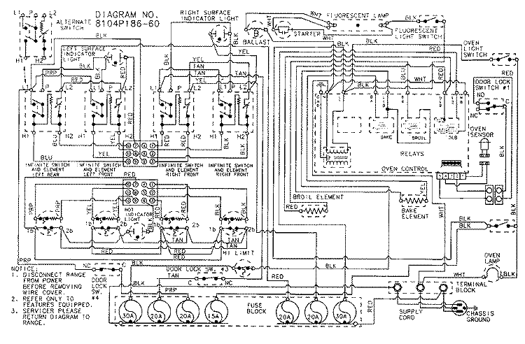 WIRING INFORMATION Diagram and Parts List for CRE9800CDB  Maytag Range