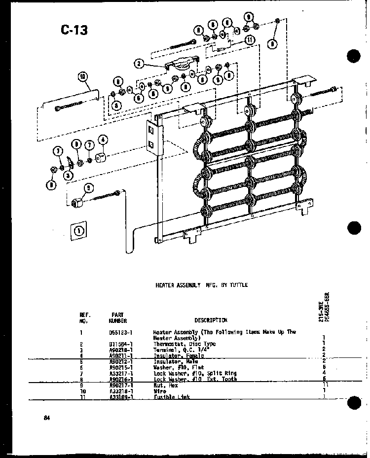 Section 18 Diagram and Parts List for 212-2JM P54655-65R Amana Air Conditioner