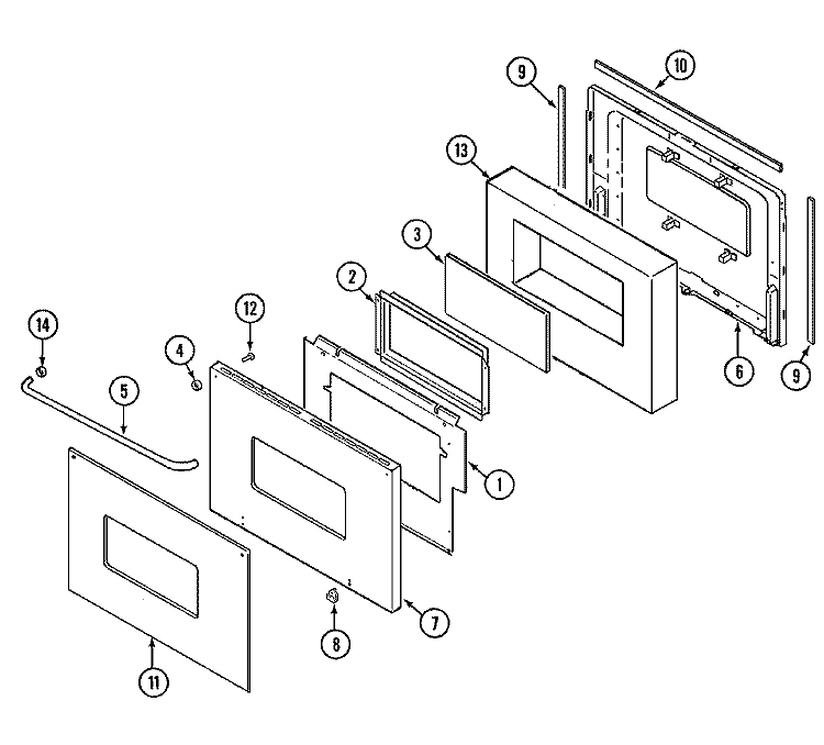 DOOR - LOWER (CWE5800ACB / ACE) Diagram and Parts List for CWE5800ACE  Maytag Wall Oven