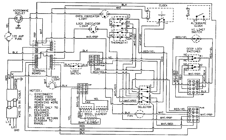 WIRING INFORMATION Diagram and Parts List for CE9814XPB  Crosley Wall Oven