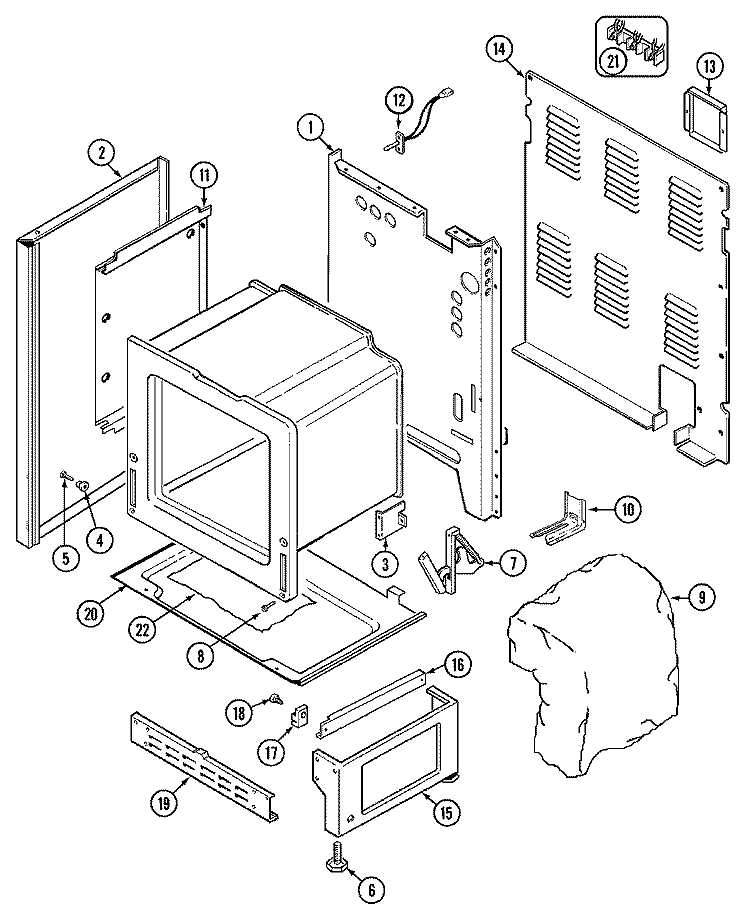 BODY Diagram and Parts List for 6892VVV  Magic Chef Range