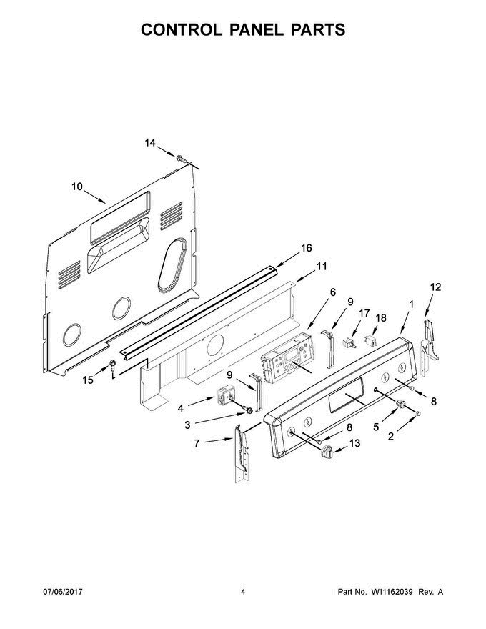 03 - Control Panel Parts Diagram and Parts List for MER8700DS2  Maytag Range