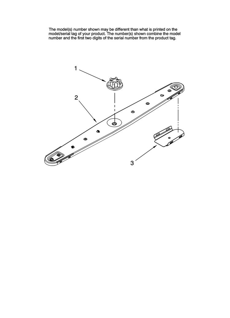 Lower Washarm Parts Diagram and Parts List for ADB2500AWS40  Amana Dishwasher