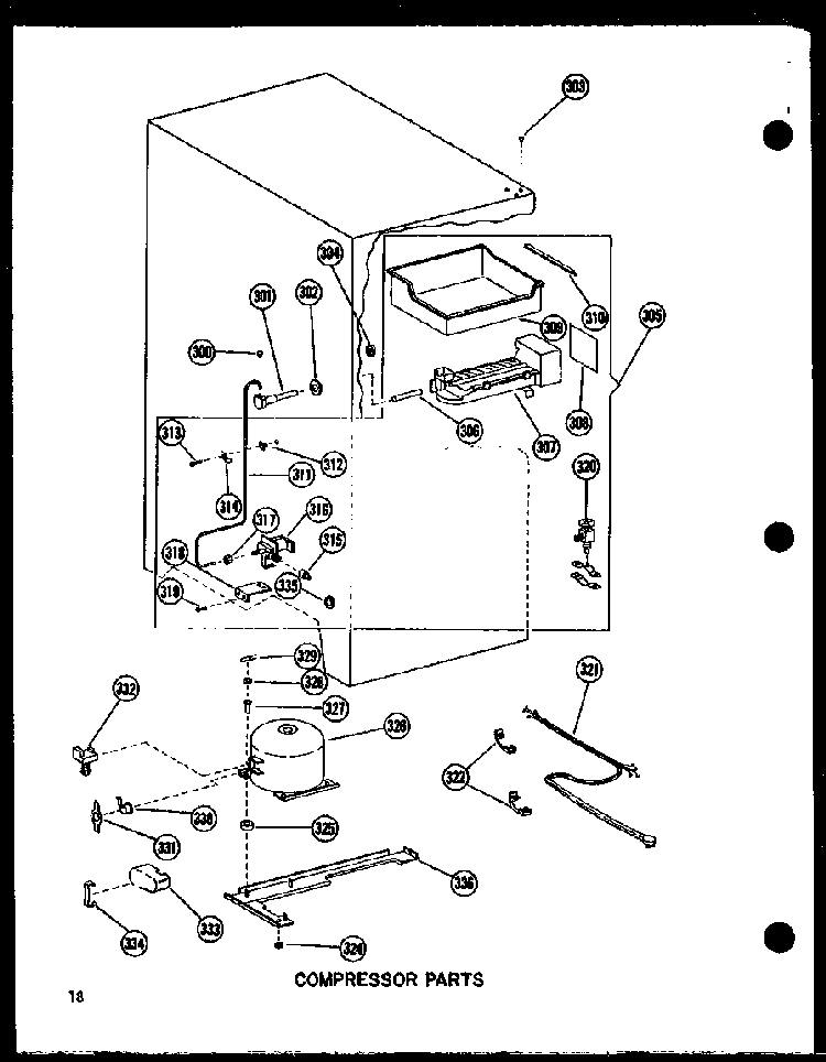 Compressor Parts Diagram and Parts List for BC20WC-P6023515WC  Amana Refrigerator