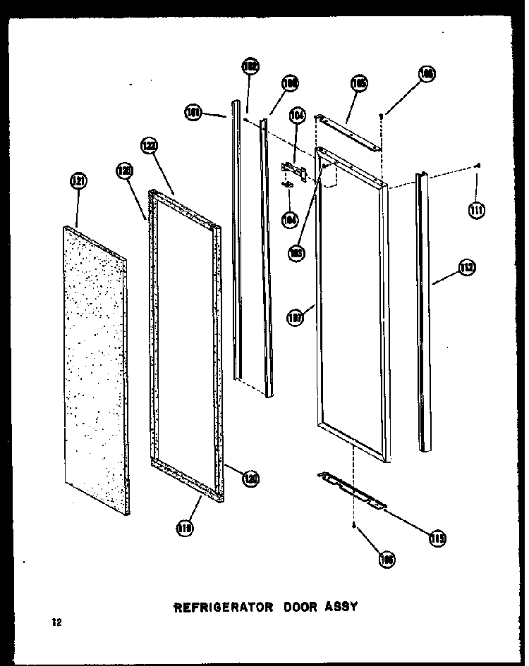 Refrigerator Door Assy Diagram and Parts List for SRI19A-P60350-6W  Amana Refrigerator
