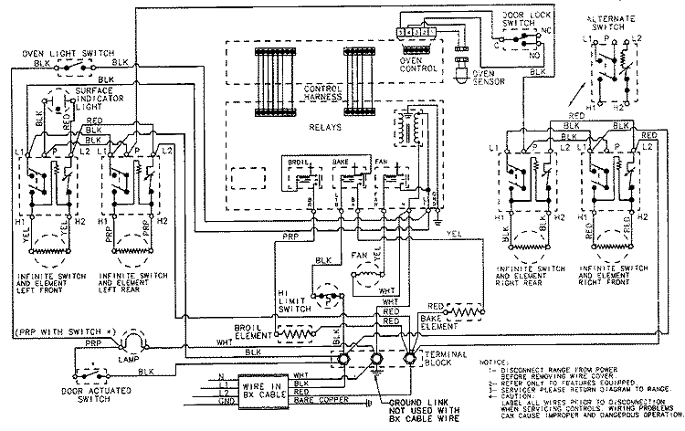 WIRING INFORMATION Diagram and Parts List for 5892VVV  Magic Chef Range