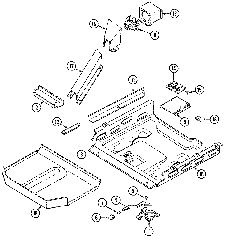 INTERNAL CONTROLS Diagram and Parts List for 6892VVV  Magic Chef Range