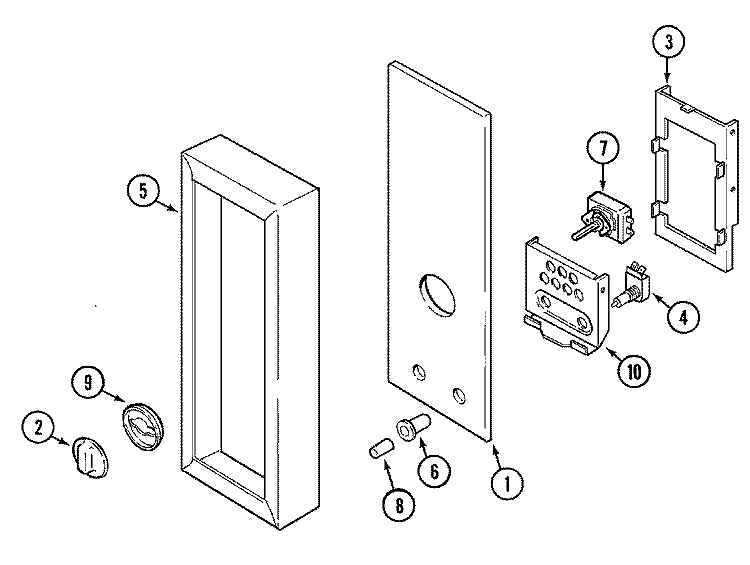 CONTROL PANEL (UPPER) Diagram and Parts List for 7458XVA  Magic Chef Range