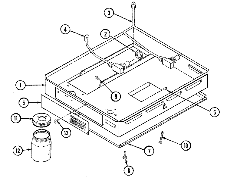 BODY Diagram and Parts List for CVG4100B  Jenn-Air Cooktop