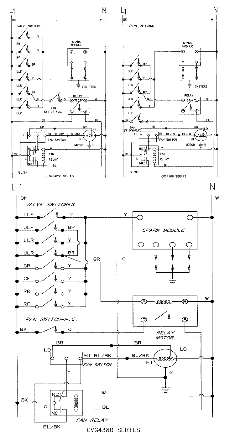 WIRING INFORMATION Diagram and Parts List for CVG4280S  Jenn-Air Cooktop