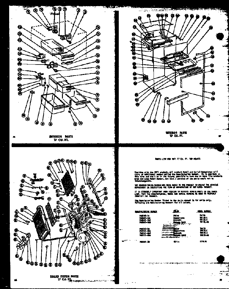 Interior Parts 17 Cu. Ft. Diagram and Parts List for T15G-C-P60100-2WC  Amana Refrigerator