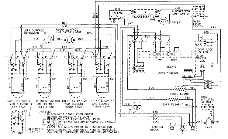 WIRING INFORMATION Diagram and Parts List for CRE9300BCW  Maytag Range
