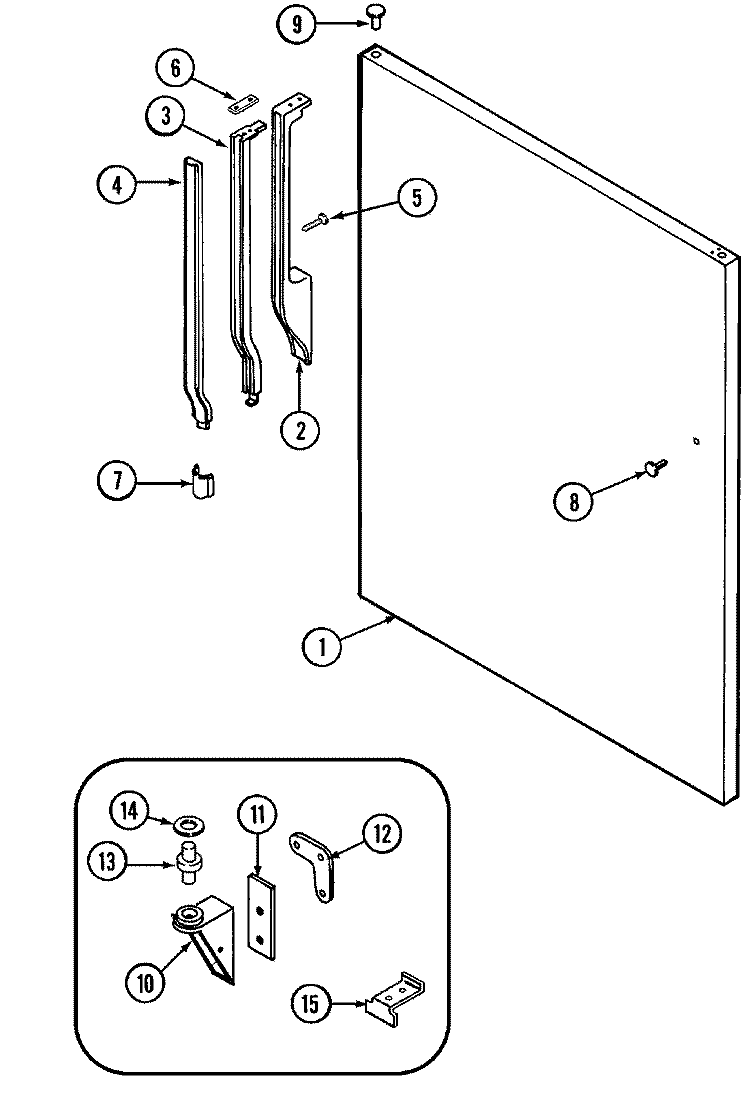 FRESH FOOD OUTER DOOR Diagram and Parts List for GT17B7N3EV  Admiral Refrigerator