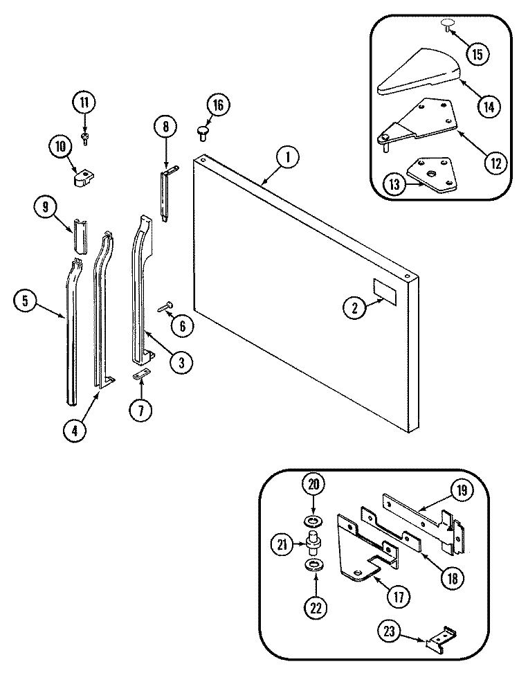 FREEZER OUTER DOOR Diagram and Parts List for RTT2100DAE  Maytag Refrigerator