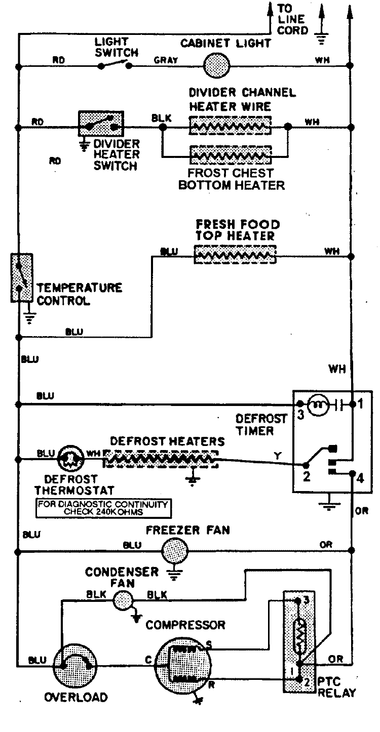 WIRING INFORMATION Diagram and Parts List for GT15B6N3EA  Admiral Refrigerator