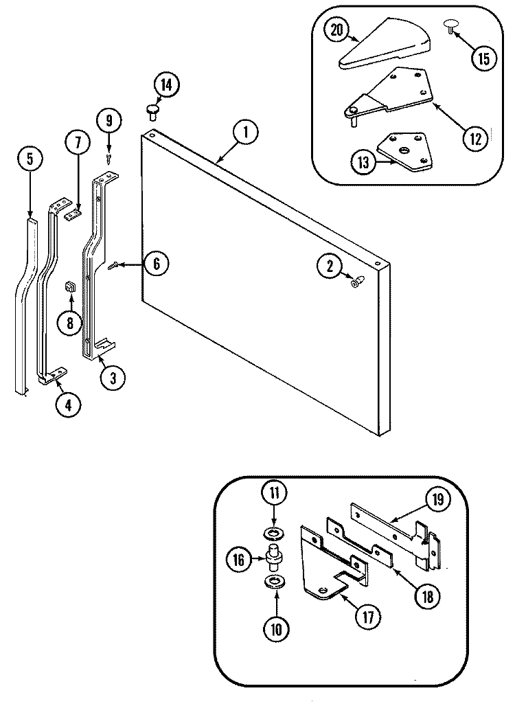 FREEZER OUTER DOOR Diagram and Parts List for GT15B6N3EA  Admiral Refrigerator