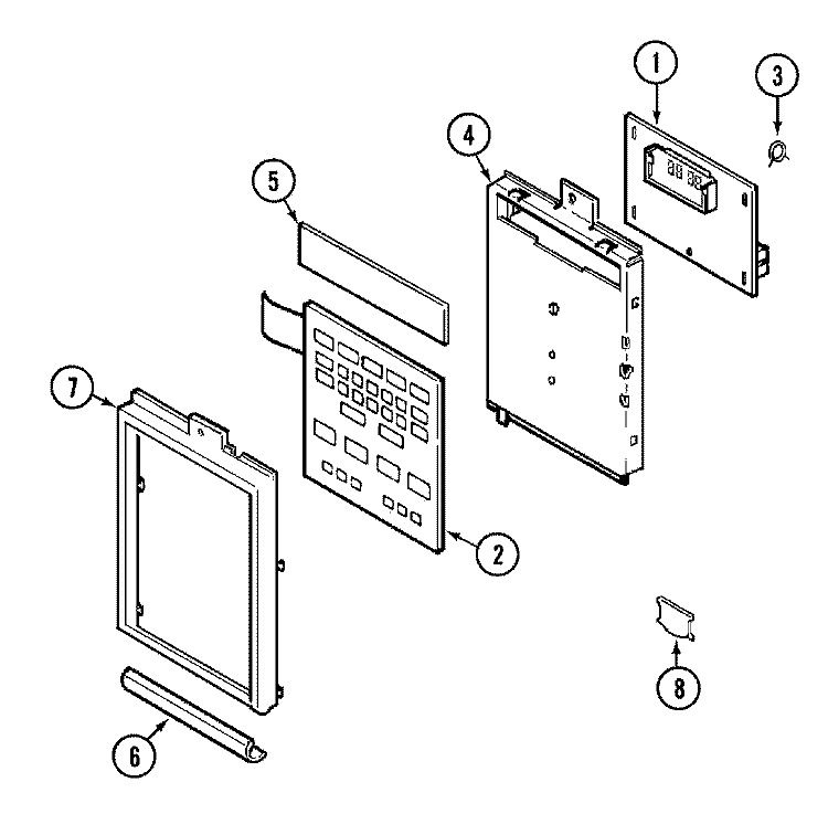 CONTROL PANEL Diagram and Parts List for CME9010DAE  Maytag Microwave