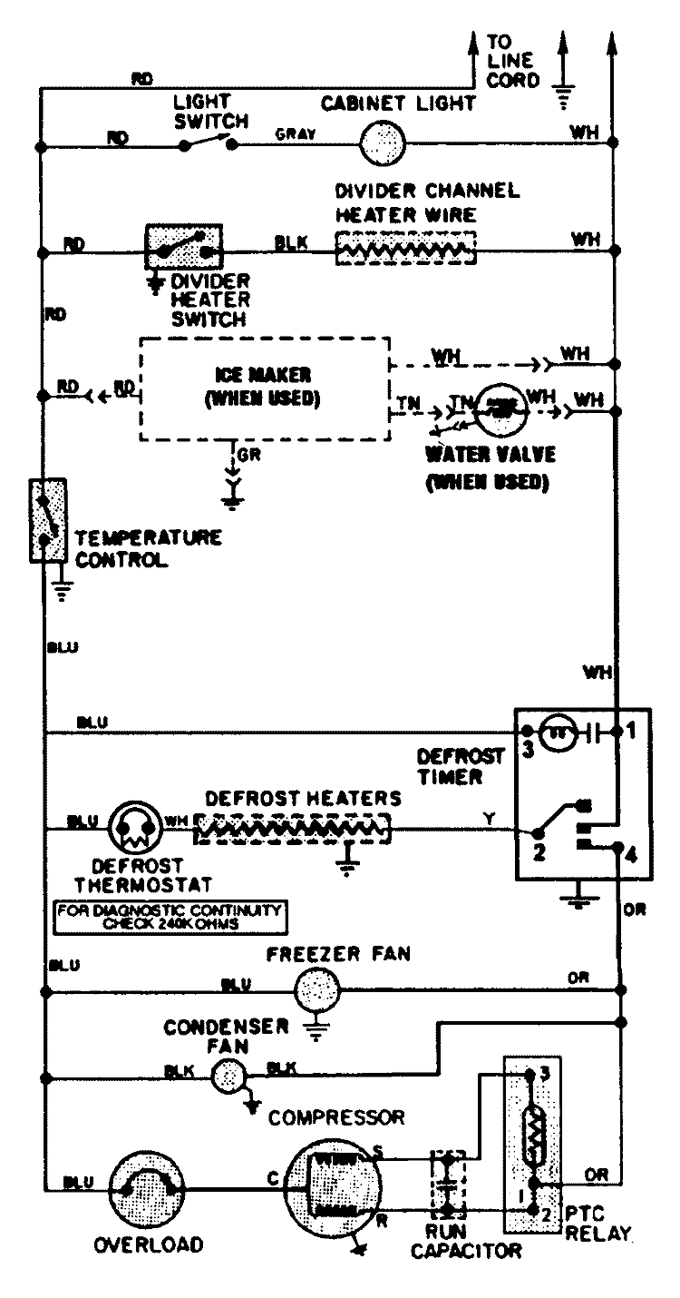 WIRING INFORMATION Diagram and Parts List for RTT2100DAE  Maytag Refrigerator