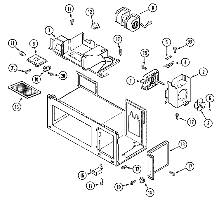 MOTOR Diagram and Parts List for VM12AM  Maytag Microwave
