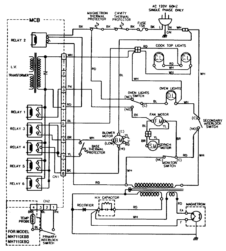 WIRING INFORMATION Diagram and Parts List for M439W1  Jenn-Air Microwave Oven Combo