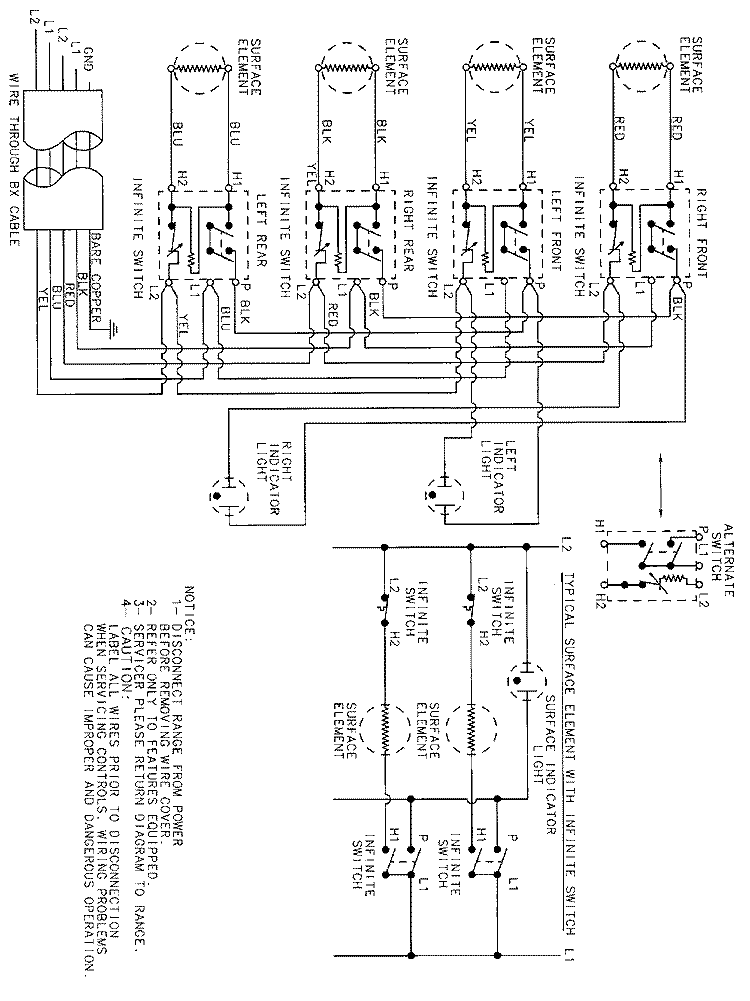 WIRING INFORMATION Diagram and Parts List for CC8610PV  Crosley Cooktop
