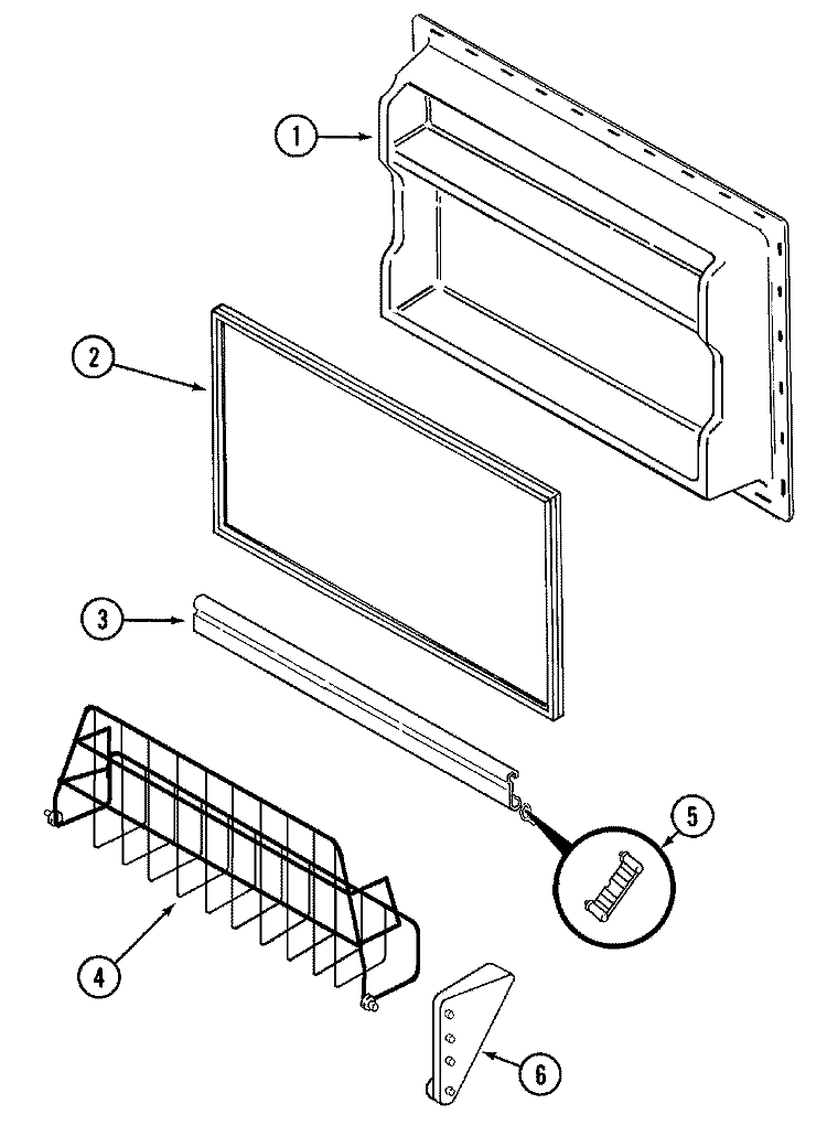 FREEZER INNER DOOR Diagram and Parts List for RB213AM  Magic Chef Refrigerator