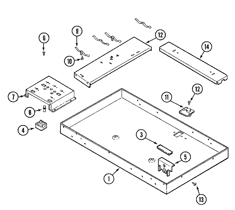BODY Diagram and Parts List for CSE9600ACB  Maytag Cooktop