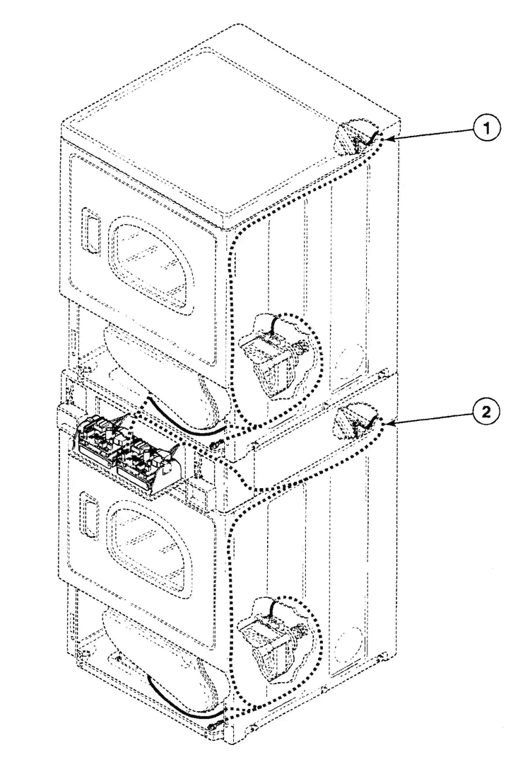 Harnesses 2 Diagram and Parts List for SSG519QF  Speed Queen Dryer