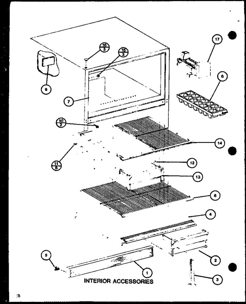 Interior Accessories 3 Diagram and Parts List for IC3H-P7621307W-TM  Amana Refrigerator