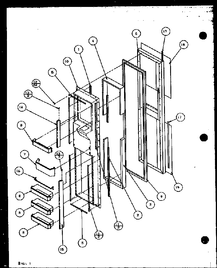 Freezer Door Diagram and Parts List for SZD20MPL-P1120204WL  Amana Refrigerator