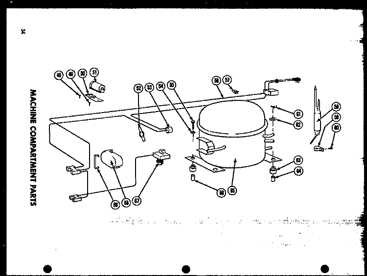 MACHINE COMPARTMENT PARTS Diagram and Parts List for EC11F  Amana Freezer
