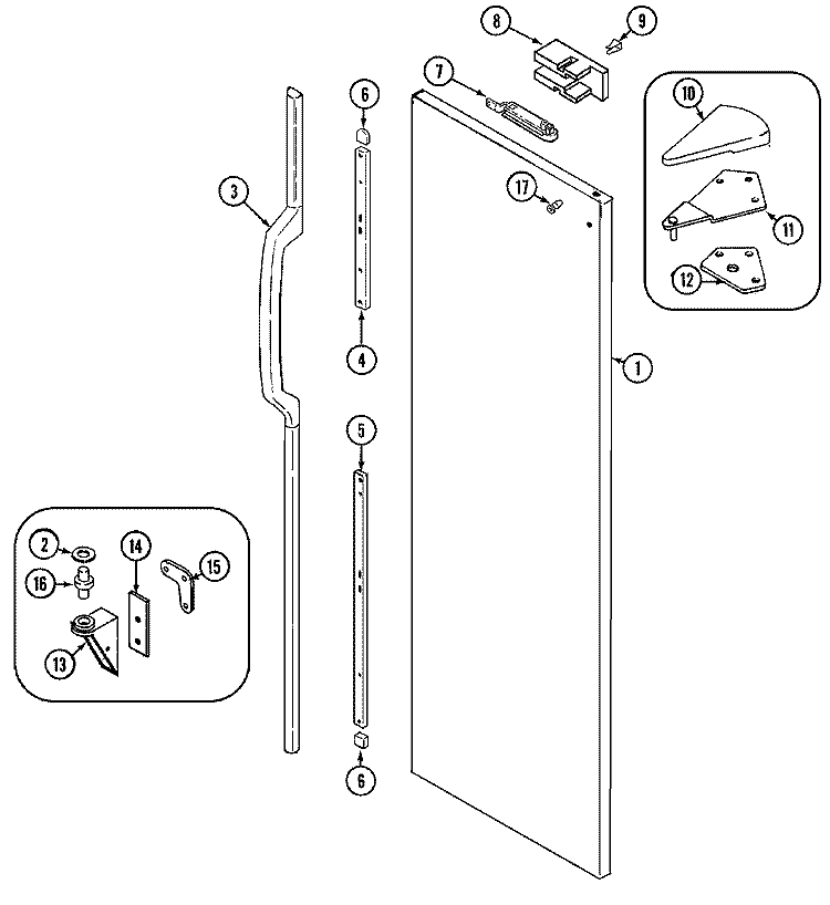 FRESH FOOD OUTER DOOR Diagram and Parts List for GS20B4D3EV  Maytag Refrigerator